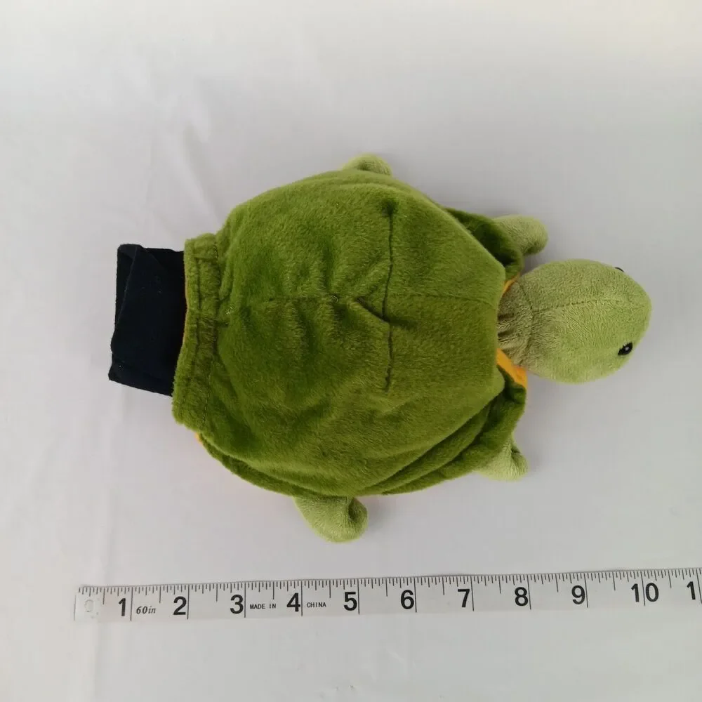 Beleduc Green Turtle Tortoise Hand Puppet Plush 10 inch Stuffed Animal Toy